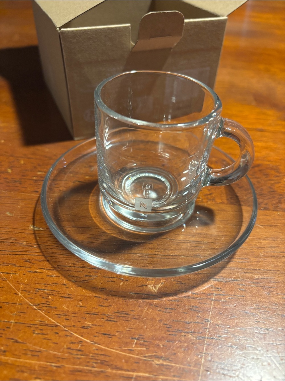 Nespresso Clear Glass Espresso Cup and Saucer Set